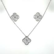 Sterling Silver CZ Pendant &amp; Earring Set CSS337 image