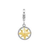 Dream Charms Silver Gold-plated Compass Charm DC-805