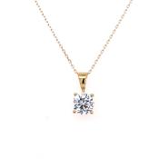 9ct Gold CZ Solitaire Pendant 6mm GPZ390 image