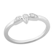 9ct White Gold Diamond 0.06ct Petal Ring X133 image