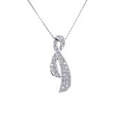 18ct White Gold Diamond Ribbon Pendant DP030 image