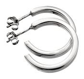 Sterling Silver Square Cut Hoop Earrings 21mm E590 image