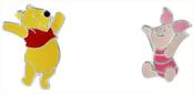 Disney Silver Pooh &amp; Piglet Mismatch Stud Earrings E908018