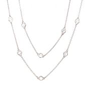 Sterling Silver CZ Double Station Necklace ED060 image