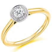 9ct Gold Diamond Halo Ring 0.24ct Z251 image