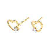 9ct Gold Heart CZ Stud Earrings GEZ772 image