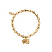 ChloBo Sterling Silver Gold-plated Mini Small Ball Elephant Bracelet image