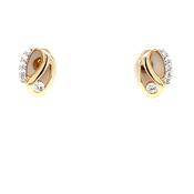 9ct Gold CZ Oval Twist Stud Earrings GEZ799 image