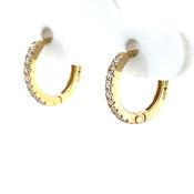 9ct Gold CZ Claw-set Huggie Hoop Earrings GEZ803 image