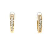 9ct Gold CZ Channel-set Huggie Hoop Earrings GEZ804 image