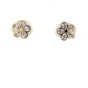 9ct Gold CZ Petals Stud Earrings GEZ797 image