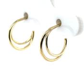 9ct Gold 11mm Double Hoop Earrings GE1085 image