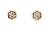 9ct Gold CZ Flower Stud Earrings GEZ800 image