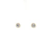 9ct Gold 4mm CZ Rubover Stud Earrings GEZ795