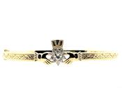 Gold-plated CZ Claddagh Bangle GFCB03Z