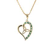 18ct Gold-plated CZ Trinity Heart Pendant GFCP139 image