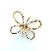 Sterling Silver Gold-plated CZ Butterfly Brooch GL1411 image