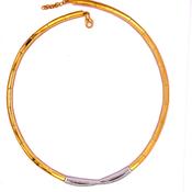 Sterling Silver 18ct Gold CZ Twist Collarette GL1721 image