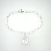 Silver Paperlink Bracelet with Miraculous Medal GL1843 image