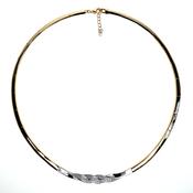 Sterling Silver Gold-plated CZ Twist Collarette GL1896