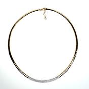 Sterling Silver Gold-plated CZ Bar Collarette GL1898
