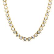 Sterling Silver Gold plated 3mm CZ Tennis Line Necklet GL2000