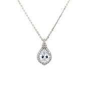 Sterling Silver CZ Teardrop Pendant GL2091 image