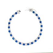 Sterling Silver 4mm Blue CZ Tennis Bracelet GL696BL image