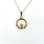 9ct Gold Claddagh Pendant 12mm GP867