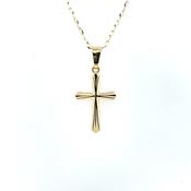 9ct Yellow Gold Small Fluted Cross GP873 image