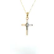 9ct Gold 2 Tone CZ Cross GPZ464 image
