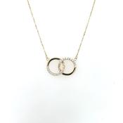 9ct Gold CZ Interlocking Circles Pendant GPZ466 image