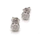 9ct White Gold Diamond 0.15ct Star Cluster Stud Earrings DE122 image