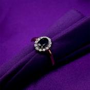 9ct Gold Sapphire &amp; Diamond Cluster Ring GRS133