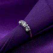 9ct Gold CZ Trilogy  Ring GRZ204 image