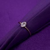 9ct Gold Single Oval Cz Ring GRZ365 image