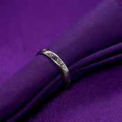 9ct White Gold Vintage-Style Diamond Wedding Band GW143 image