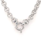 Sterling Silver Chunky Belcher Chain with Jumbo Bolt Ring 43cm J9-43 image