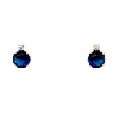 9ct Gold Sapphire CZ Stud Earrings GES118 image