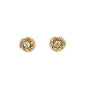 9ct Gold CZ Knot Stud  Earrings GEZ776 image