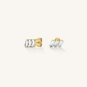 Rosefield Triple Baguette Stud Earrings JETBG J1127 image