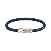 MASERATI JEWELS SILVER, BLUE LEATHER BRACELET JM223AVE16 image