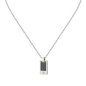 MASERATI JEWELS ICONIC PENDANT WITH BLACK STONE &amp; IP YELLOW GOLD JM334AVD49 image