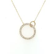 14ct Gold CZ Circle Necklace GPZ370 image