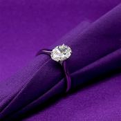 9ct White Gold Lab Grown 1.50ct Oval Diamond Ring Z243 image