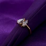 Gold Plated Silver CZ Amante Pear &amp; Marquise Ring N2140 image