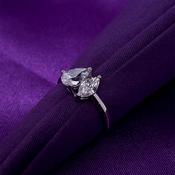 Sterling Silver CZ Amante Pear &amp; Marquise Ring N2141 image