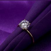 Gold Plated Silver CZ Solitaire Ring N2167 image