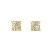 Gold Plated Silver CZ Pavé Stud Earrings N3872 image