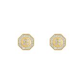 Gold Plated Silver CZ Octagon Stud Earrings N3873 image